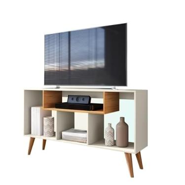 Imagem de Rack para TV Estilo Retro Moderno, Móvel Versátil para Sala e Quarto(Off/Nature)