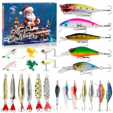 Imagem de Calendário do Advento de Pesca 2025 Adulto Adolescente, 24 Dias, Isca de Pesca, Calendário do Advento para Pescadores Homens Meninos, Equipamento de Pesca, Presente Surpresa de Contagem Regressiva de
