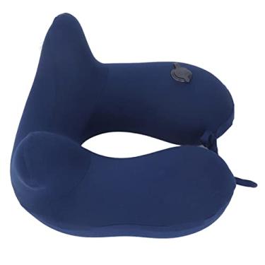 Imagem de Domary Travesseiro Inflável Em Forma de u para Pescoço, Travesseiro Portátil de Avião Escuro Com Saco de Armazenamento, Tecido de Seda de Leite, Travesseiro de Pescoço e Cochilo para