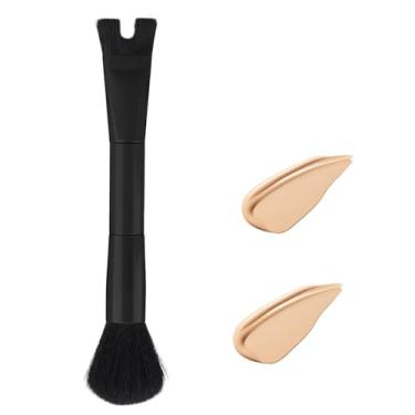 Imagem de Pincel de maquiagem de nariz, pincel de contorno de nariz, em forma de U, pincel de escultura de nariz de ponta dupla, preciso 2 em 1, pincel de maquiagem inchado para blush, destaque, contorno fácil