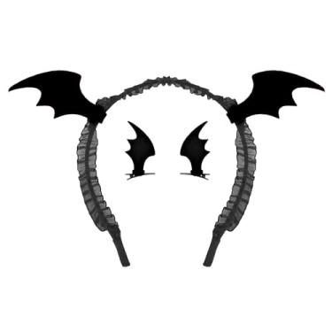 Imagem de Bandanas de cabelo com asa de morcego para mulheres, meninas, presilhas de cabelo de Halloween para adolescentes, fantasias de cosplay, acessórios de cabelo para mulheres, acessórios de cabelo para