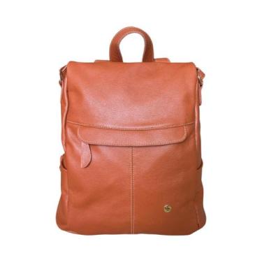 Imagem de Mochila Bolsa De Couro Legítimo Elegante Resistente Antifurto - Gaios 