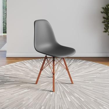 Imagem de Cadeira Eames Estilo Moderno em Ferro Cobre com Assento Cinza
