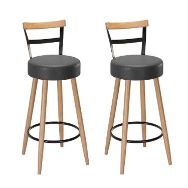 Imagem de Kit 2 Banquetas Alta Clark Balcão Bar Bancada Bistrô Gourmet Estrutura