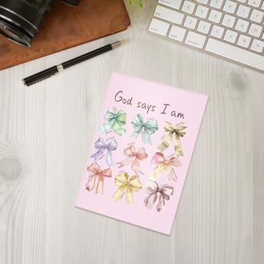 Imagem de Caderno com laço rosa, caderno A5 para anotações de escritório, agenda de 21 x 14,7 cm, agenda de viagem, 17