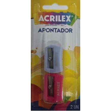 Imagem de Apontador Escolar Blister com 2 Unidades Modelo 22409 - Acrilex, Rosa 