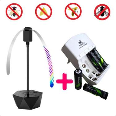 Imagem de Repelente Espanta Mosca Ventilador + 4 Pilhas E Carregador - Top Casa