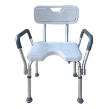 Imagem de Banqueta de Banho Higiênica Ajustável em Alumínio e HDPE – Leve, Confortável e Antiderrapante Até 135kg