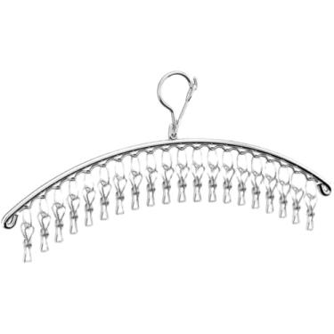 Imagem de Varal Suspenso Curvo com 20 Prendedores em Aço Inoxidável – Circular Secagem para peças pequenas, roupas íntimas, lingeries e roupas de bebê. Compacto, durável e ideal para qualquer espaço!