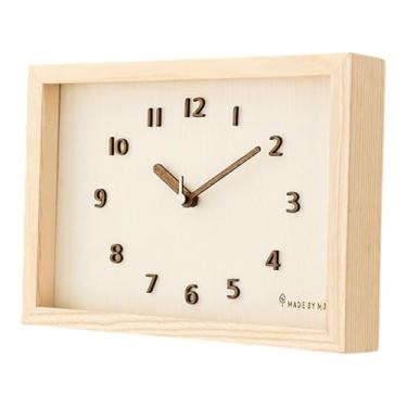 Imagem de Fenteer Relógio de parede Relógio de mesa Decorativo Arte de parede Ornamento Conveniente Decoração silenciosa para casa Quarto Loja Cozinha Escola Sala de, Cor de Madeira