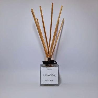Imagem de Difusor de Ambiente, Vidro, 100ml, com 8 Varetas de 25cm, para Salas e Escritórios, Fragrância Premium (Lavanda)