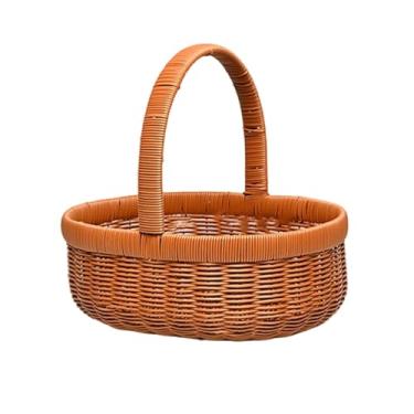 Imagem de Bothyi Cesta de Frutas Oval Trançada com Alças Extensíveis, Multifuncional para Casamentos E Acampamentos, Leve E Ideal para Piqueniques, Feita de Material P, Tamanho M