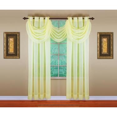 Imagem de Today's Curtain, Painel transparente Emelia Grommet 213 cm amarelo, 150 cm L x 213 cm C