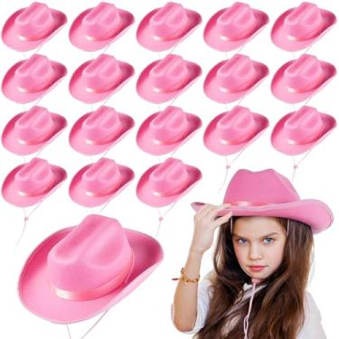 Imagem de Hercicy Chapéu de cowboy infantil de Dia das Bruxas, chapéu de vaqueira, chapéu de faroeste para meninos e meninas, artigos para despedida de solteiro, rosa, tamanho �nico