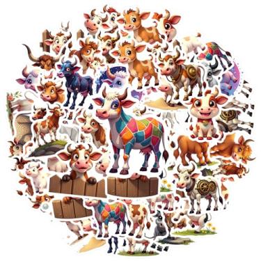 Imagem de 35 peças de adesivos de papelaria de animais de fazenda de vaca brinquedos fazenda para laptop, bagagem, álbum de recortes, diário, caderno, bagagem, copo de celular