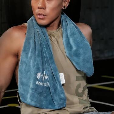 Imagem de Toalha de fitness multifuncional para esportes super macia toalhas de microfibra de secagem rápida equipamento de academia de natação almofada de suor (azul royal)