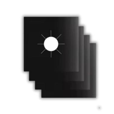 Imagem de Kit Protetor de Fogão Antiaderente Reutilizável (4 unidades) – Limpeza Sem Esforço, Suporta Altas Temperaturas, Ajustável para Todos os Fogões