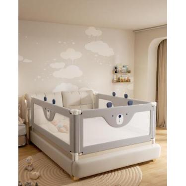 Imagem de Corrimão de cama ONEYA BABY 137 cm x 71 cm Proteção de segurança ajust