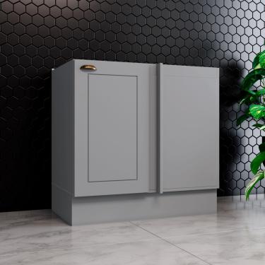 Imagem de Balcão de Canto Reto 1 Porta em MDF Americana C361 Henn - Cinza