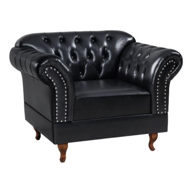 Imagem de Poltrona Chesterfield Malbec Via Encanto Courano Preto