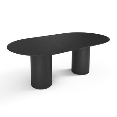 Imagem de Mesa De Jantar West 240cm X 100cm 8 Lugares Lâmina Natural De Madeira Preto
