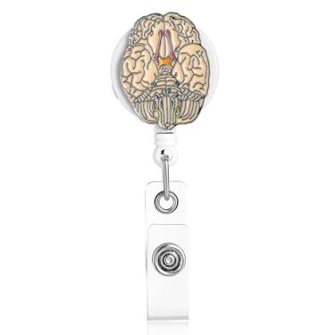 Imagem de MEDFOLY Carretel de crachá de cérebro retrátil para anatomia médica para enfermeiras, médicos, neurologistas, neurologia, ciência do cérebro