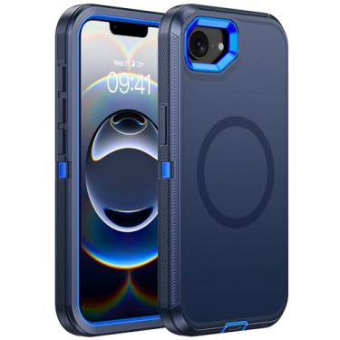 Imagem de DUEDUE Capa para iPhone 16E [compatível com MagSafe] [à prova de choque] [à prova de quedas], proteção contra quedas de nível militar, capa resistente com absorção de choque, capa resistente para