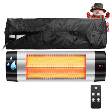 Imagem de Aquecedor infravermelho montado na parede com aquecimento instantâneo de 1 segundo, aquecimento radiante elétrico silencioso para varanda de estufa de garagem, aquecedor de pátio de temperatura