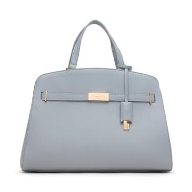 Imagem de Anne Klein Bolsa feminina grande com cinto com alça conversível, cinza lunar