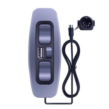 Imagem de ZWP Substituição remota reclinável de 5 botões para aparelho de controle manual Okin, plugue de 5 pinos com USB, substituição de controle de cadeira de elevação para cadeira reclinável elétrica