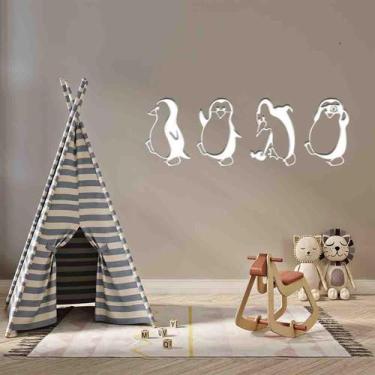 Imagem de Quadro Decorativo Infantil Pinguins Vazado - Mdf 3Mm 001 - Decoarts