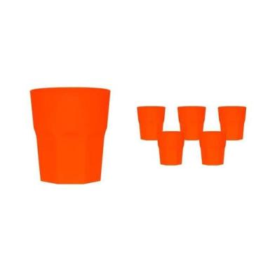Imagem de Kit 6 Copos Mini Roma Alaranjado 300Ml Plástico Premium - Bb Store