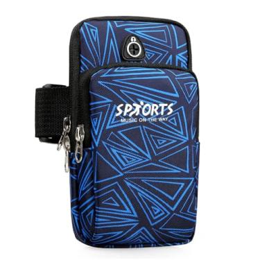 Imagem de Suporte de telefone para corrida braçadeira esportiva bolsa de celular para mulheres e homens faixa de braço manga ajuste esporte academia caminhada