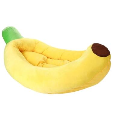 Imagem de WeiLaiKeQi Cama para cães com design de banana, cama para pets com capa removível, M