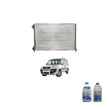 Imagem de Kit Radiador Doblo com Ar + Aditivo Visconde RV Cool Azul + Água Desmineralizada