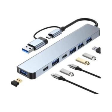 Imagem de Hub USB C 7 Em 1 Com Carregamento PD De 60W E Adaptador Multiportas Co