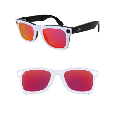 Imagem de HILEEN Clipe polarizado para Ray-Ban Meta Wayfarer RW4008 e Gen 2 RW4012 Grande 53-22 para homens e mulheres Proteção UV - Sol meia-noite