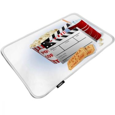 Imagem de HOSNYE Tapetes de cinema, tapetes de banho para banheiro, bilhetes antiderrapantes, bebida, refrigerante, pipoca, decoração de casa, tapetes de porta internos para lavanderia e cozinha, carpetes
