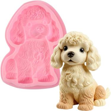 Imagem de IKOJING 1 molde de silicone fofo para doces de pelúcia, requintado molde de fondant de chocolate para cães de estimação, suprimentos de cozinha reutilizáveis para decoração de bolos, massa, bolo