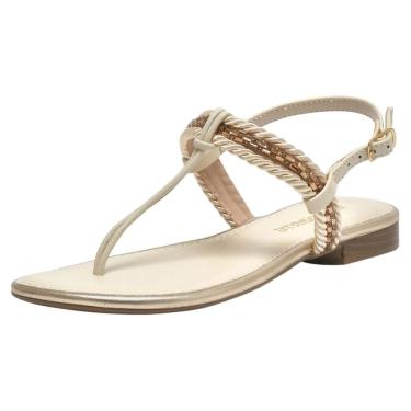 Imagem de Sandália Rasteira Feminina Tira Delicada Brilho Via Marte