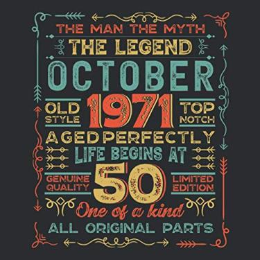 Imagem de The Man The Myth The Legend October 1971 Life Begins At 50: 20 Reasons I Love You Fill-In-The-Blank Book Birthday Gift (Card Alternative)