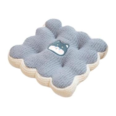 Imagem de WeiLaiKeQi Almofada para cadeira de escritório, almofada quadrada macia, presente para aniversário, almofadas para cadeira de mesa, almofadas para de cozinha, Cinza