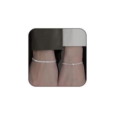 Imagem de Hremhoo Pulseiras de casal de cristal de coração para casal, ouro, prata, aço inoxidável, pulseira de cristal grosso, para casais, berloques, joias, acessórios para fantasia de encontro, One Size, Aço