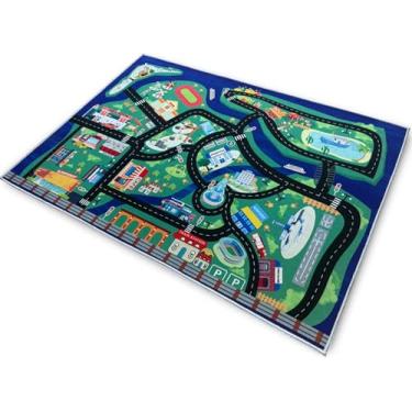 Imagem de Car Rug Play Mat for Kids & Toddlers, 4x6 FT Non-Slip City Road Carpet Perfect for Boys Room, Playroom, Classroom and Preschool Decor
