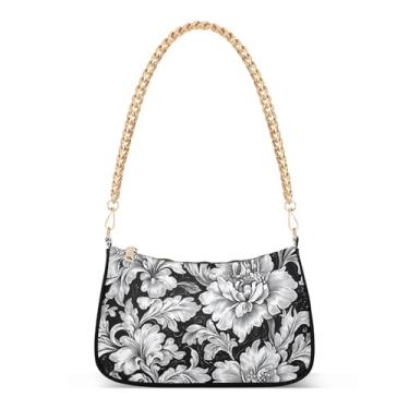 Imagem de CEBUGI Bolsas transversais femininas bolsa de ombro floral bolsa clutch elegante com alça de corrente