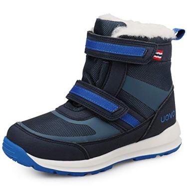 Imagem de Botas de neve para meninos e meninos, botas de inverno impermeáveis para meninos, forradas com pele quente, antiderrapante para uso ao ar livre (bebês/meninos pequenos), Azul marinho - dois, 13.5