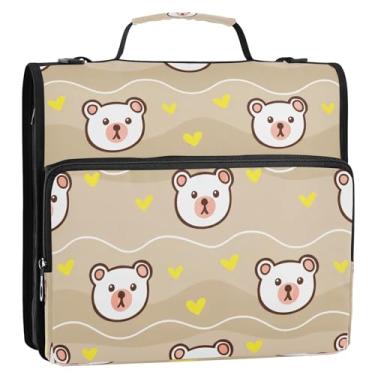 Imagem de Wassud Pasta organizadora expansível com 3 anéis com alça de ombro e alça de urso com corações