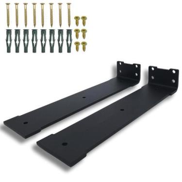 Imagem de Dois Suportes Fixador De Parede 30cm Design Largo Para Prateleira Acab