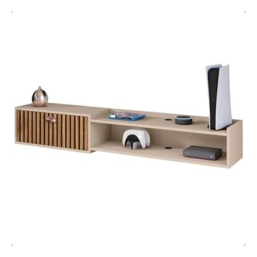 Imagem de Rack Bancada Suspensa Com Porta Sala Escritório Quarto Parede TV Até 60 polegadas 1.50 cm ou 1.80 cm(/Ripado 180 cm)