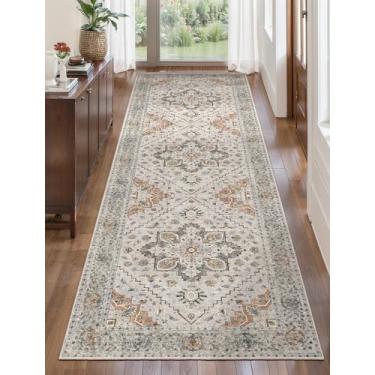 Imagem de Tangsoo Tapetes de corredor 6 x 35 cm lavável para corredores, antiderrapante, vintage, macio, com pelo baixo, 4,3 m de comprimento, passadores de carpete para cozinha, quarto, entrada, sala de estar